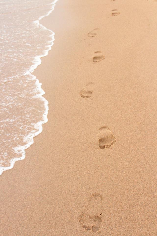 Footprints on the beach